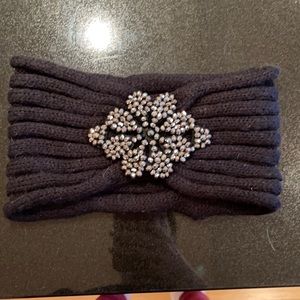 Black beaded ear warmer